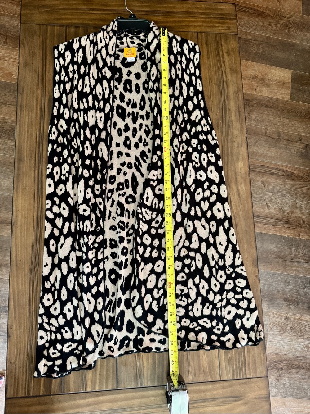 Ruby Rd. Black & Cream Leopard Print Open-Front Vest - Picture 7 of 10